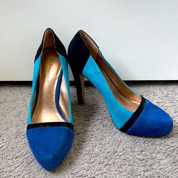 BCBG blue and black suede heels - Picture 1 of 6